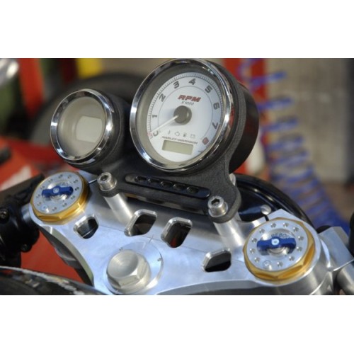 PIASTRE DI STERZO RICAVATE DAL PIENO SUPERBIKE PER HARLEY XR 1200 (MONTAGGIO SEMIMANUBRI SPORTIVI)